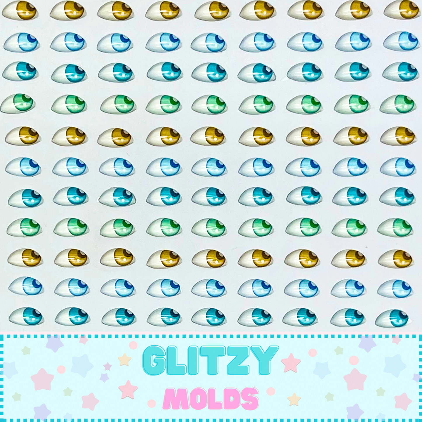 3D Resin Eyes Stickers, 5mm by 9mm, Arte de Marci ADM-057-5