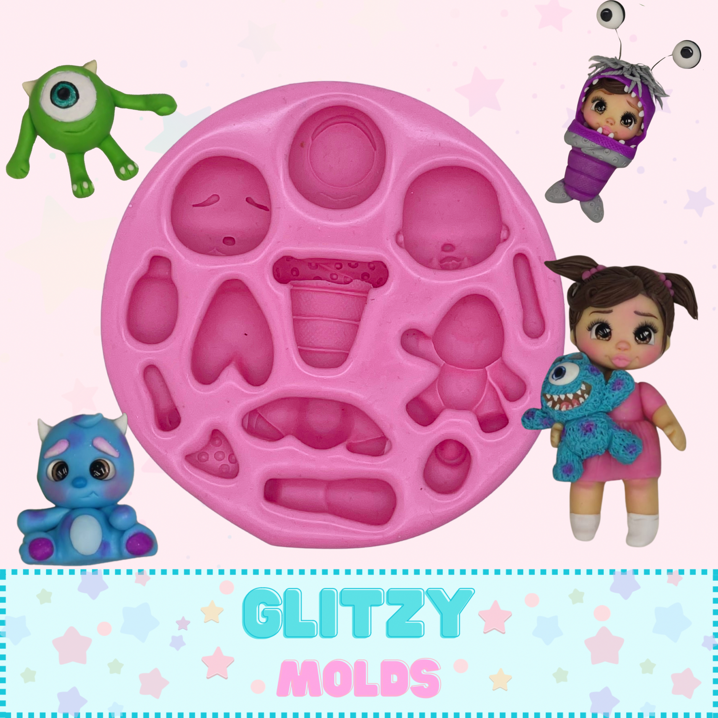 Adorable Baby Monsters, Silicone Mold by Mari Garcia MG-120