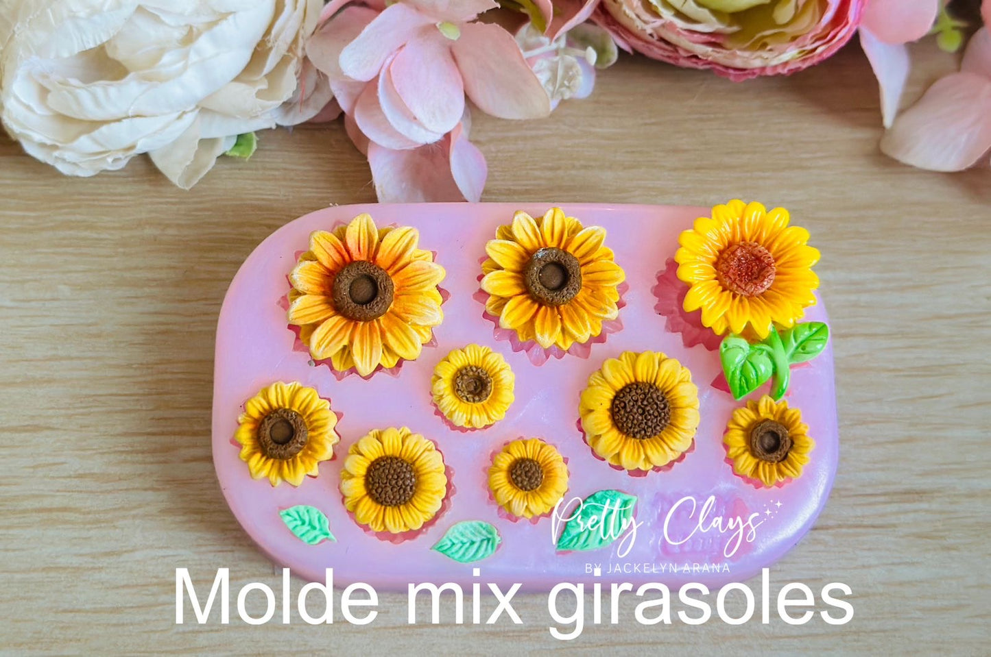 Sunflowers Mold, Complements, Silicone Mold, Mold for Clays, Pretty Clays Molds