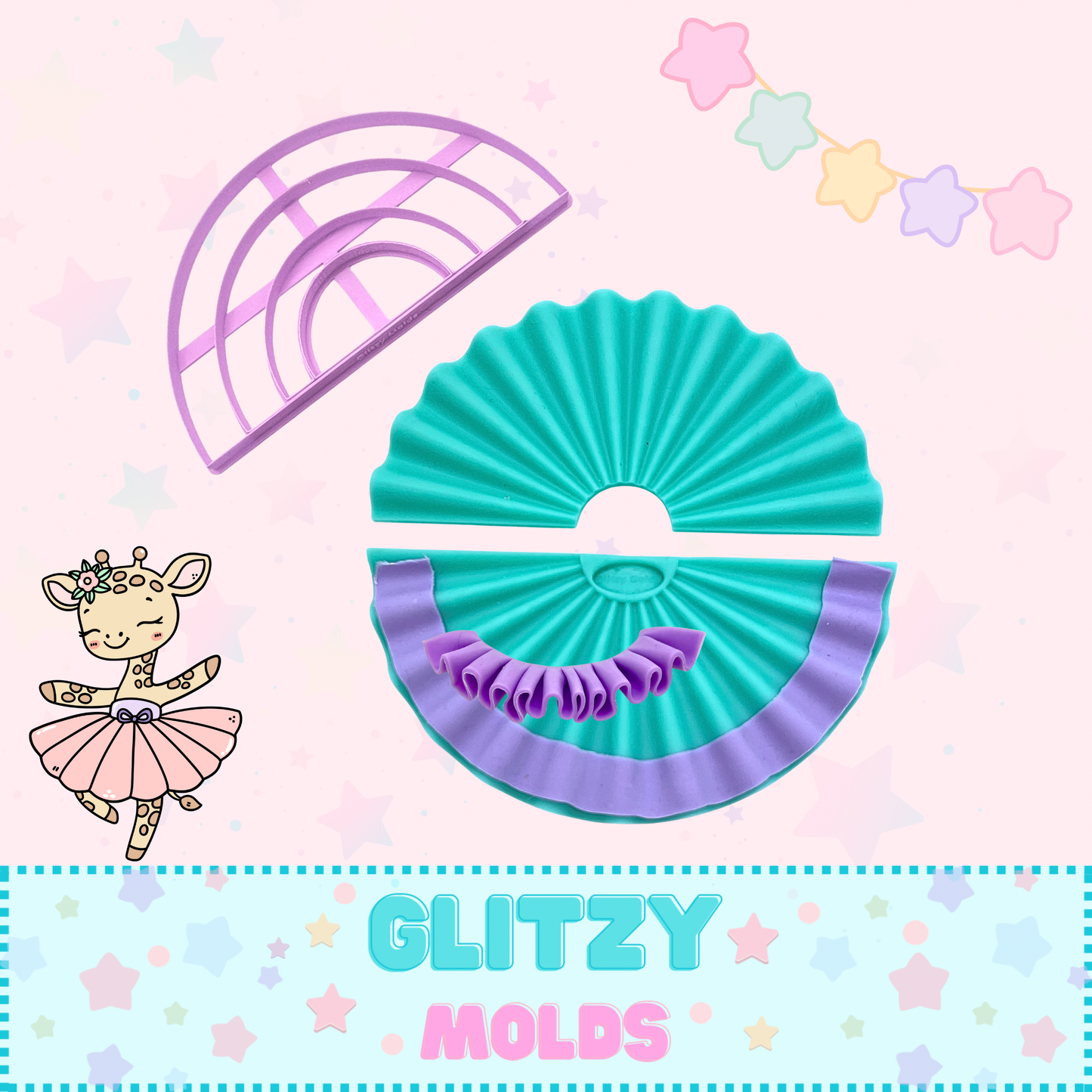 Ruffle Texture Mats, SemiCircular, Clay Texture GM-TP3