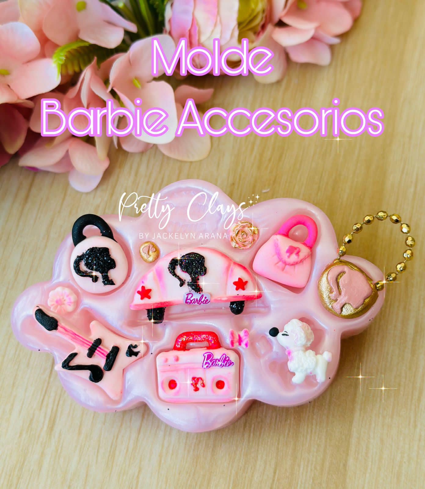 Barbie Complements Mold, Molde Complementos Barbie de Pretty Clays Molds