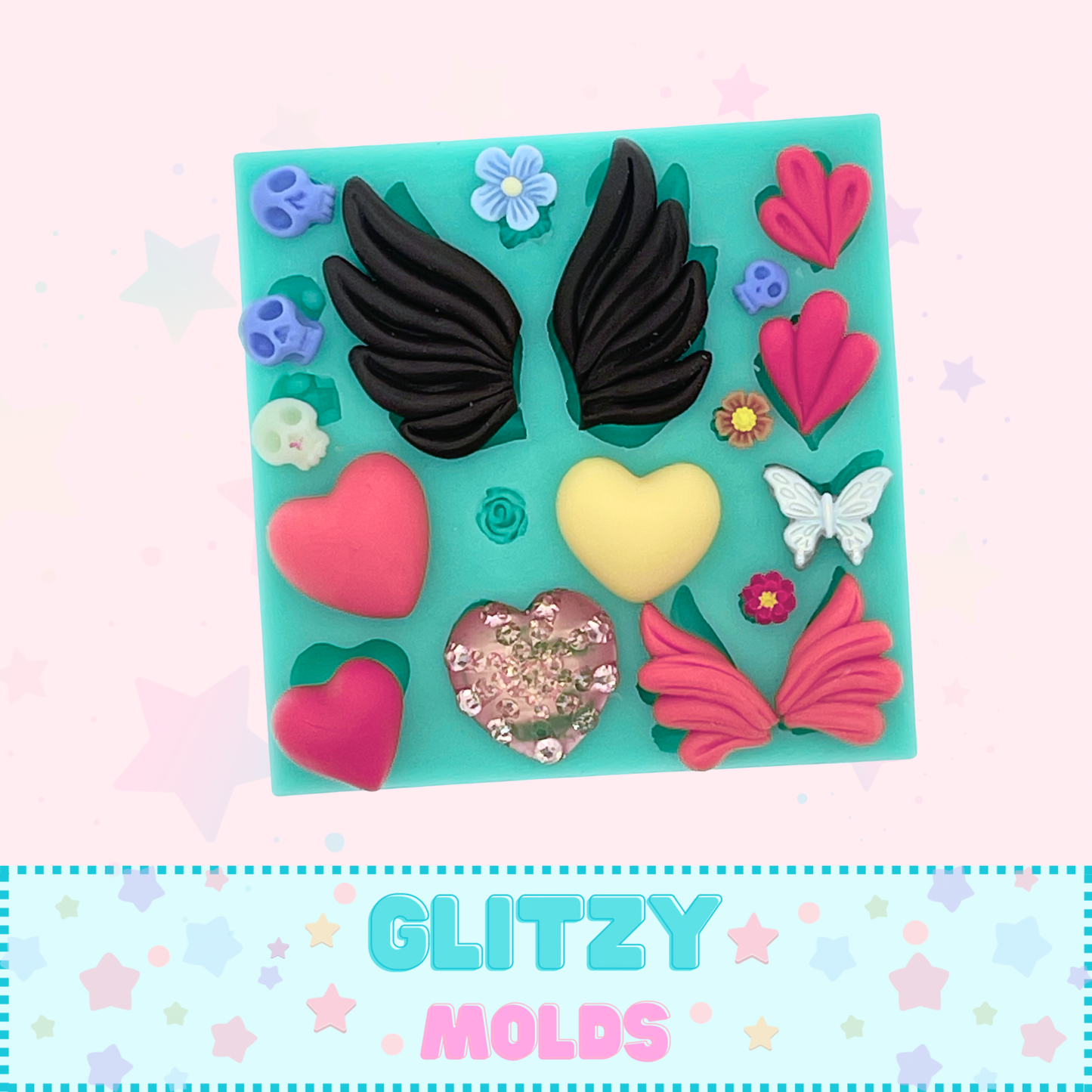 Mini Complementos Catrinita, Molde de Silicon, Yuyas's X Glitzy YBM-Catrinita-91A