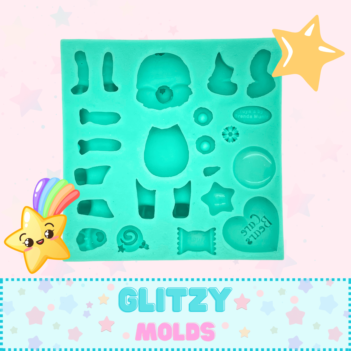 Caring Bear Silicone Mold, Multifunctional Mold, Yuya's by Brenda Muñiz YBM-Care1