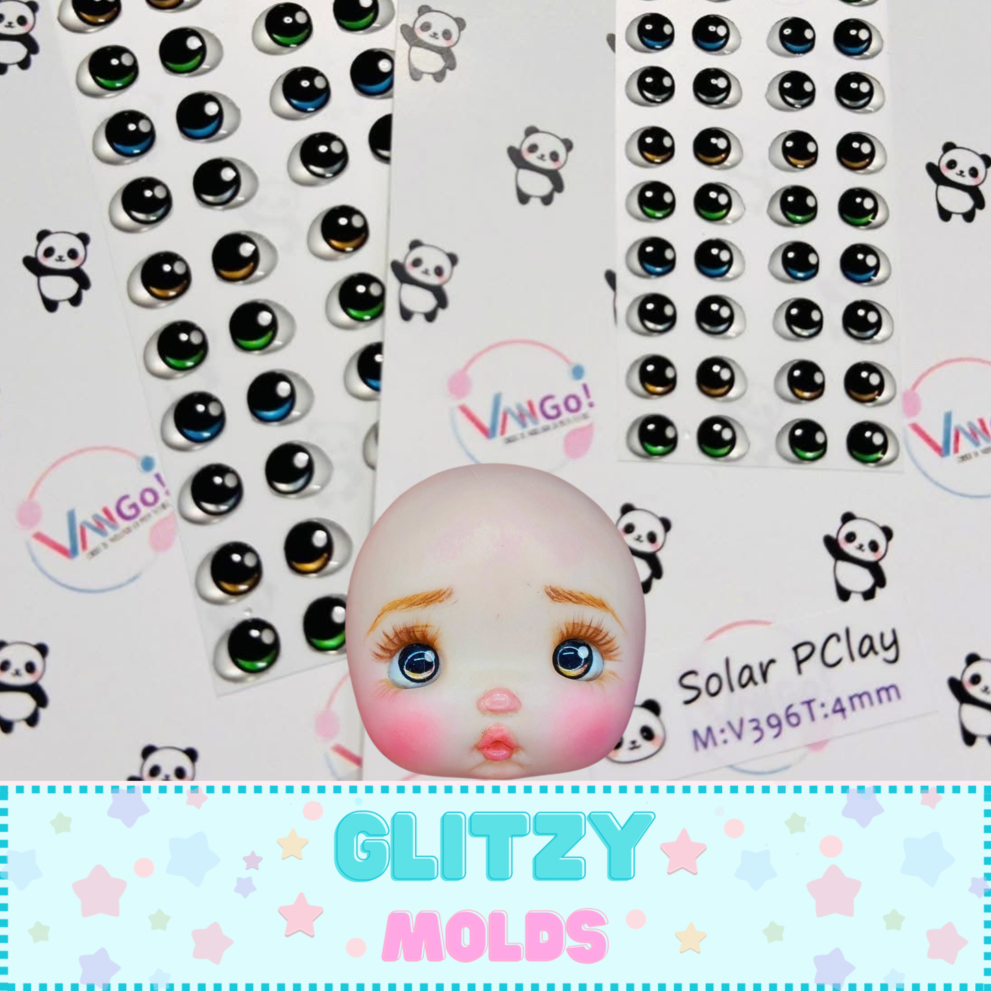 Ojos 3D, 4mm y 5mm, Vango, Solar-396