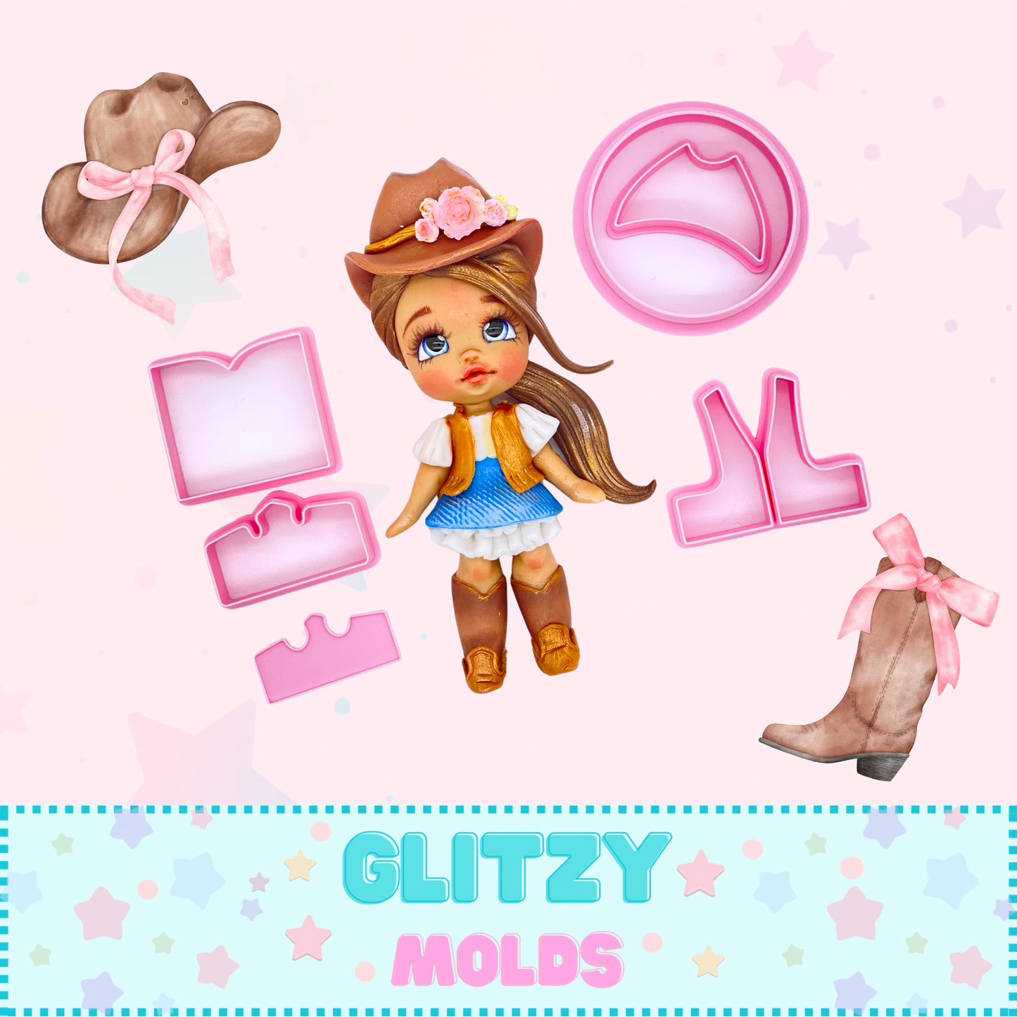 Mini Cowgirl Clay Cutter Set, GM-Vaquerita