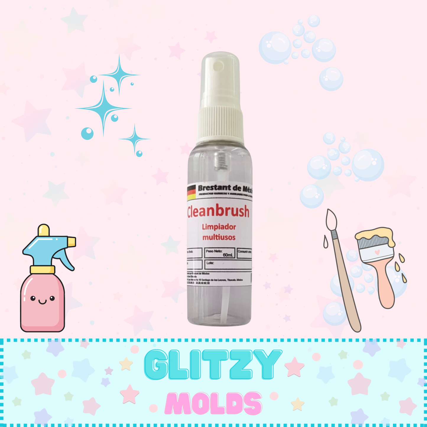 Clean Brush, Solución limpiadora para pinceles y superficies de trabajo CleanBru