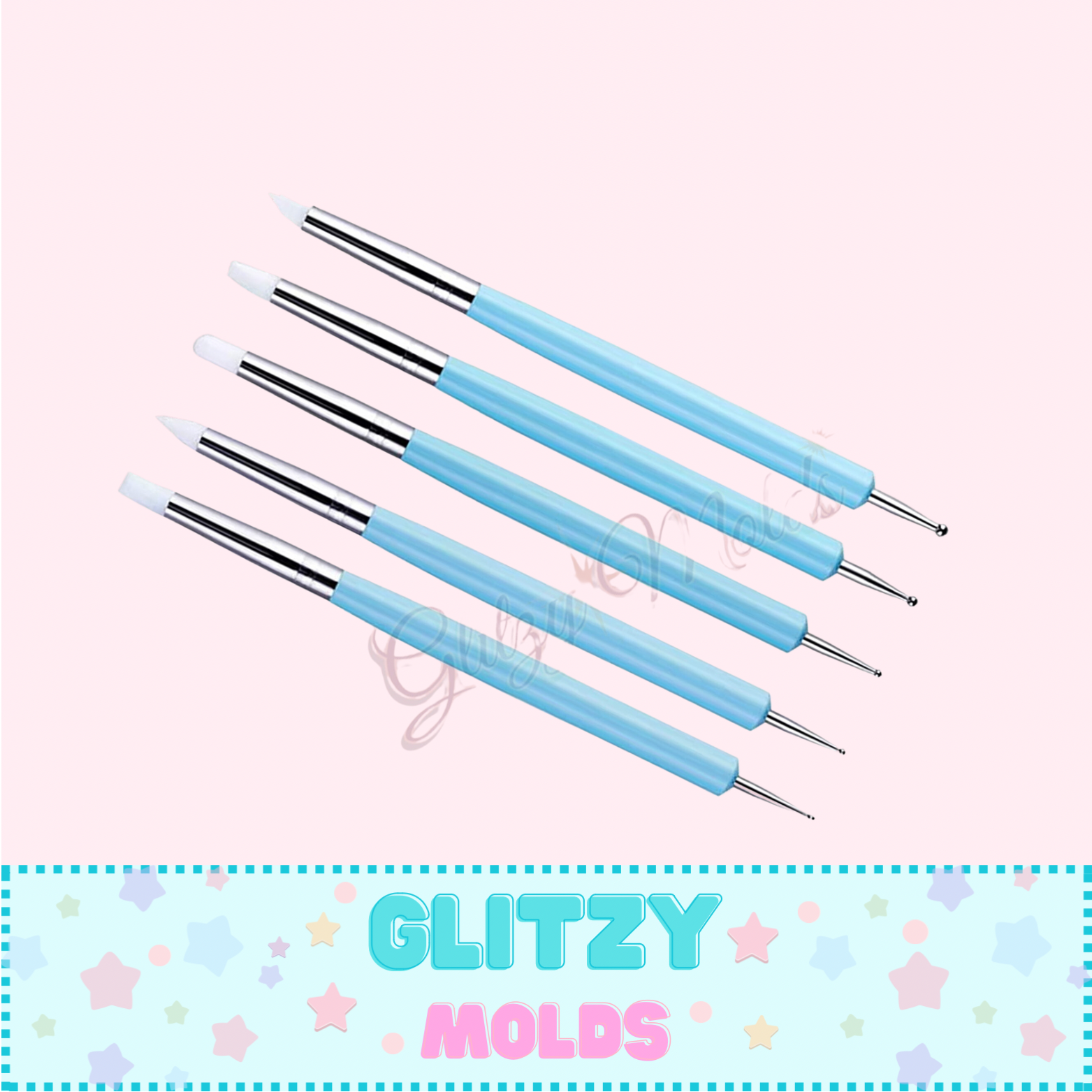 Silicone Tips and Dotting Tool, 5 piece Set, Double End Tool, Cold Por –  Glitzy Molds