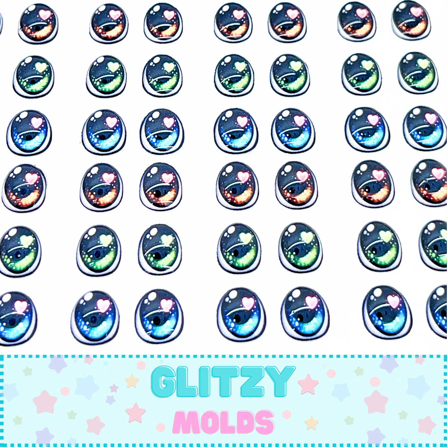 Caring Bears Eye Decals, 3D Eye Stickers, Self Adhesive GM-Caring