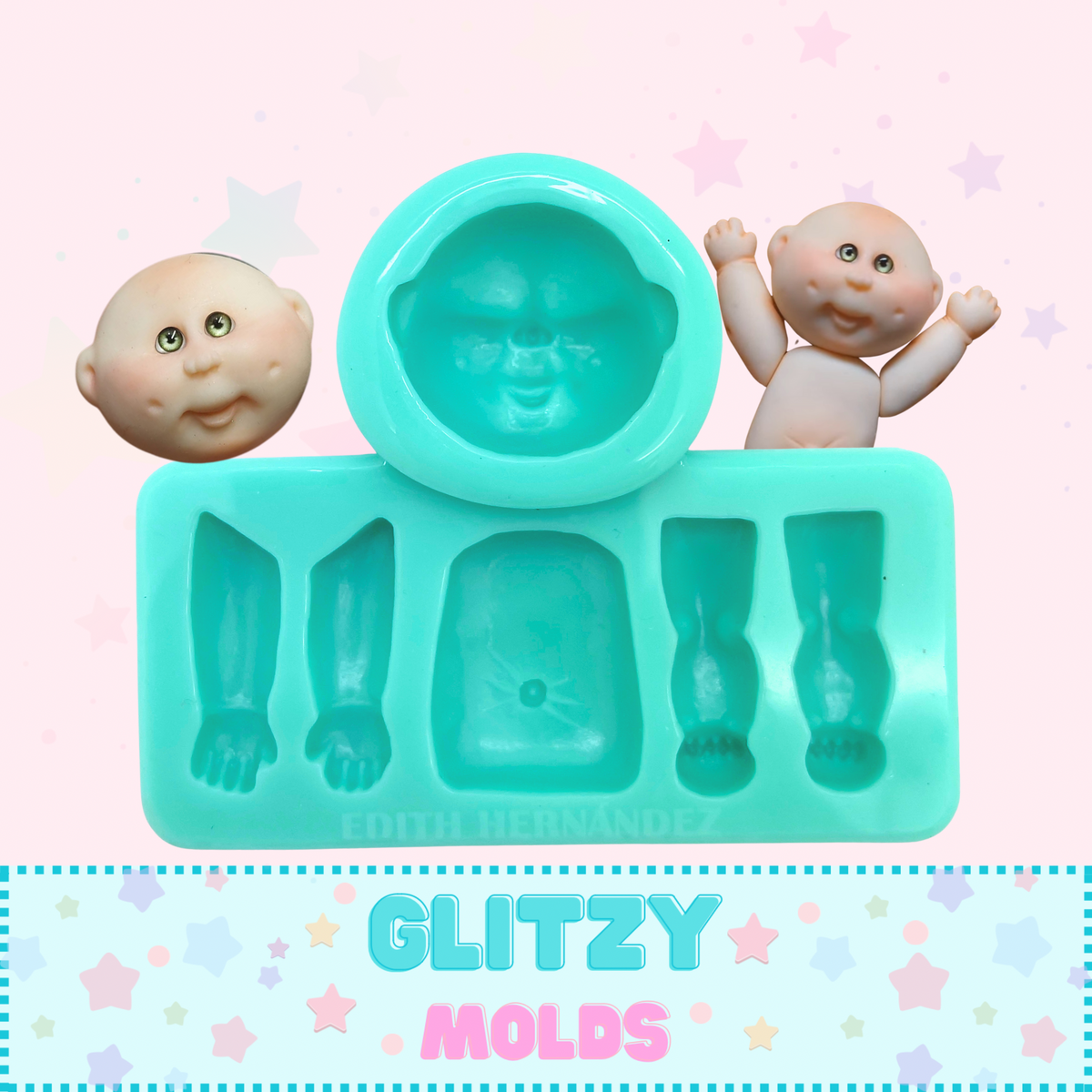 Cabbage Patch Kids, Silicone Mold by Edith Hernandez EH-Cabbage