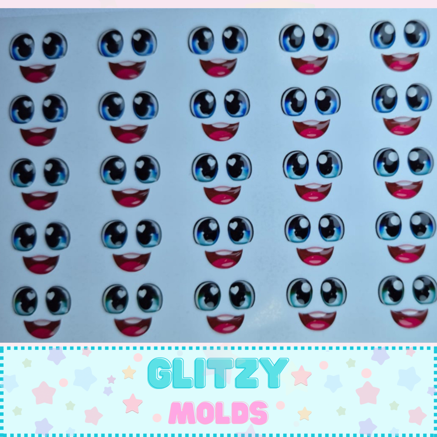 Ojitos y boca de Papá Noel, Ojitos 3D Resinados, Eris González 146