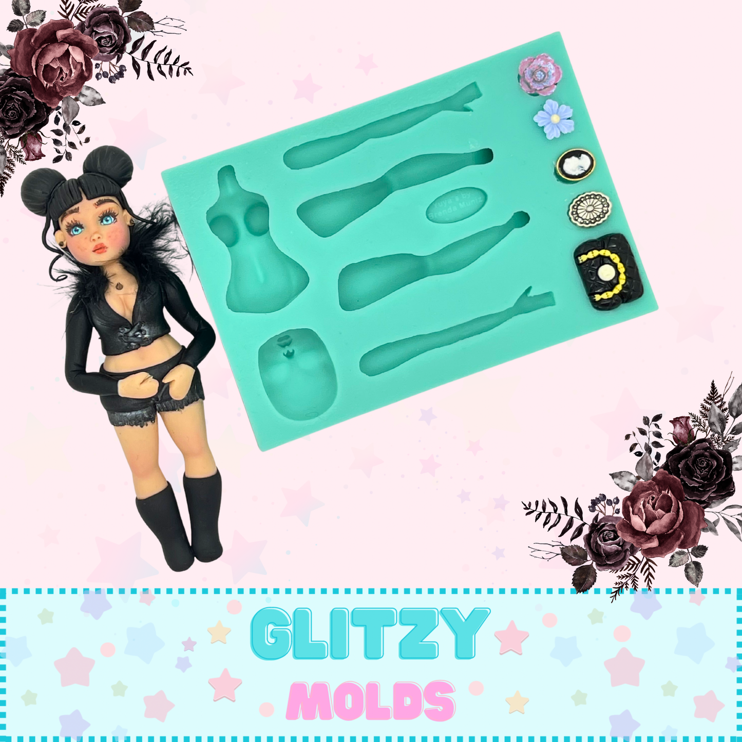 Curvy Girl, Silicone Mold by Yuya's by Brenda Muñiz YBM-Curvy