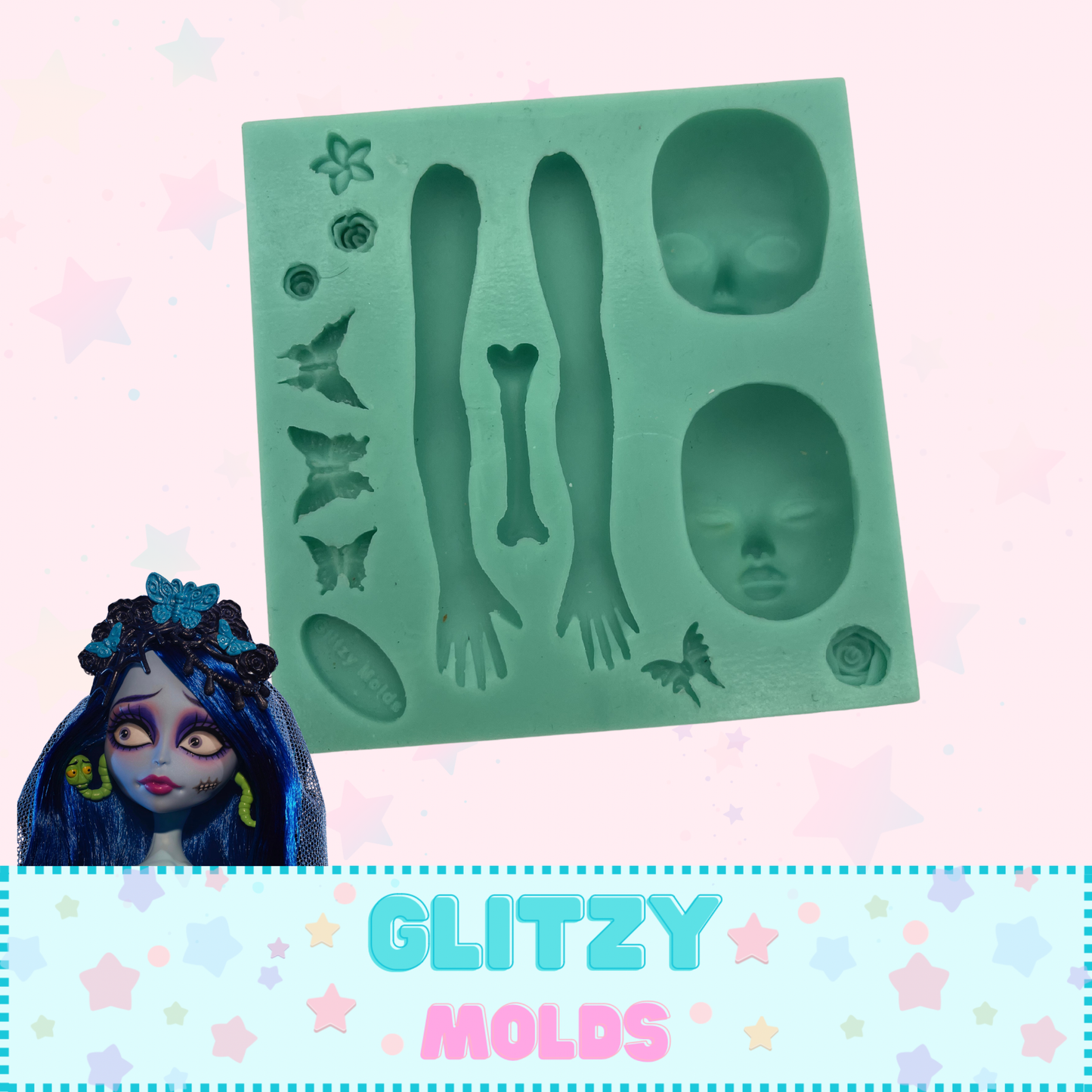 Emily, Silicone Mold Set, Silicone Mold by Glitzy Molds GM-Emily