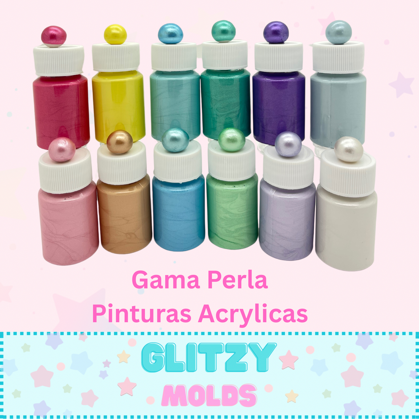 Pearlescent Acrylic Paints, 12 color Set, 30ml per Color