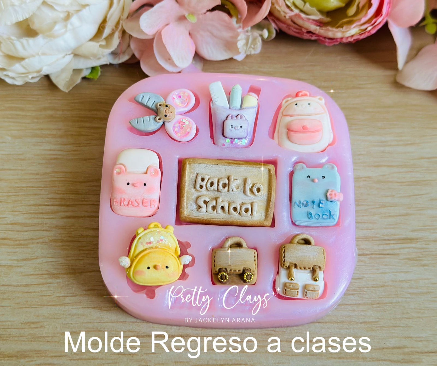 Back to School Complements, Silicone Mold, Mold for Clays, Pretty Clays Molds