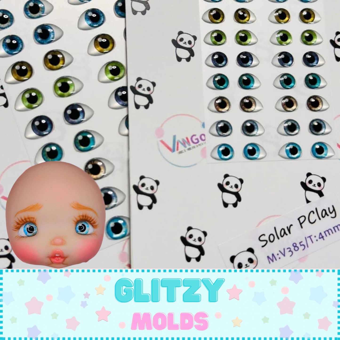 Ojos 3D, 4mm y 5mm, Vango, Solar-385