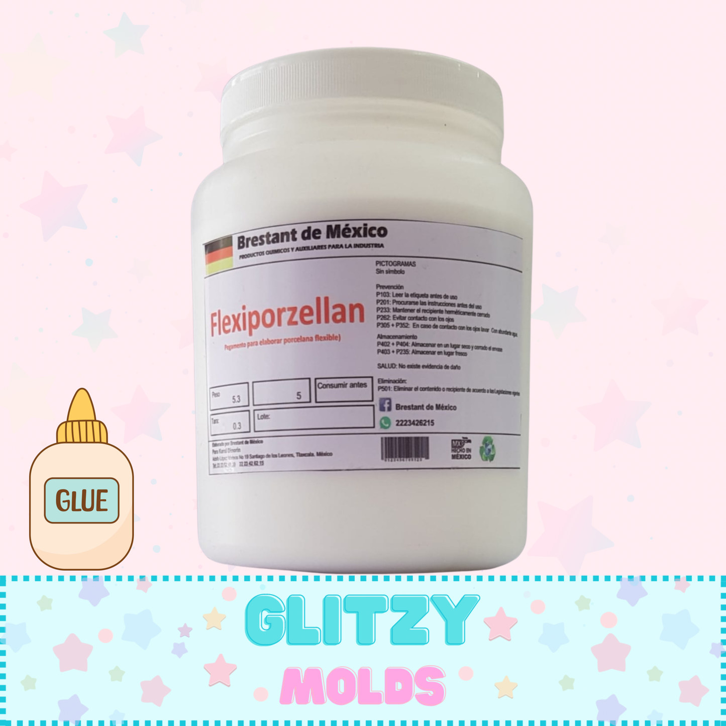 Pegamento Flexiporzellan Clásico, Para Elaboración de Porcelana Semi Flexible, 1 kilo