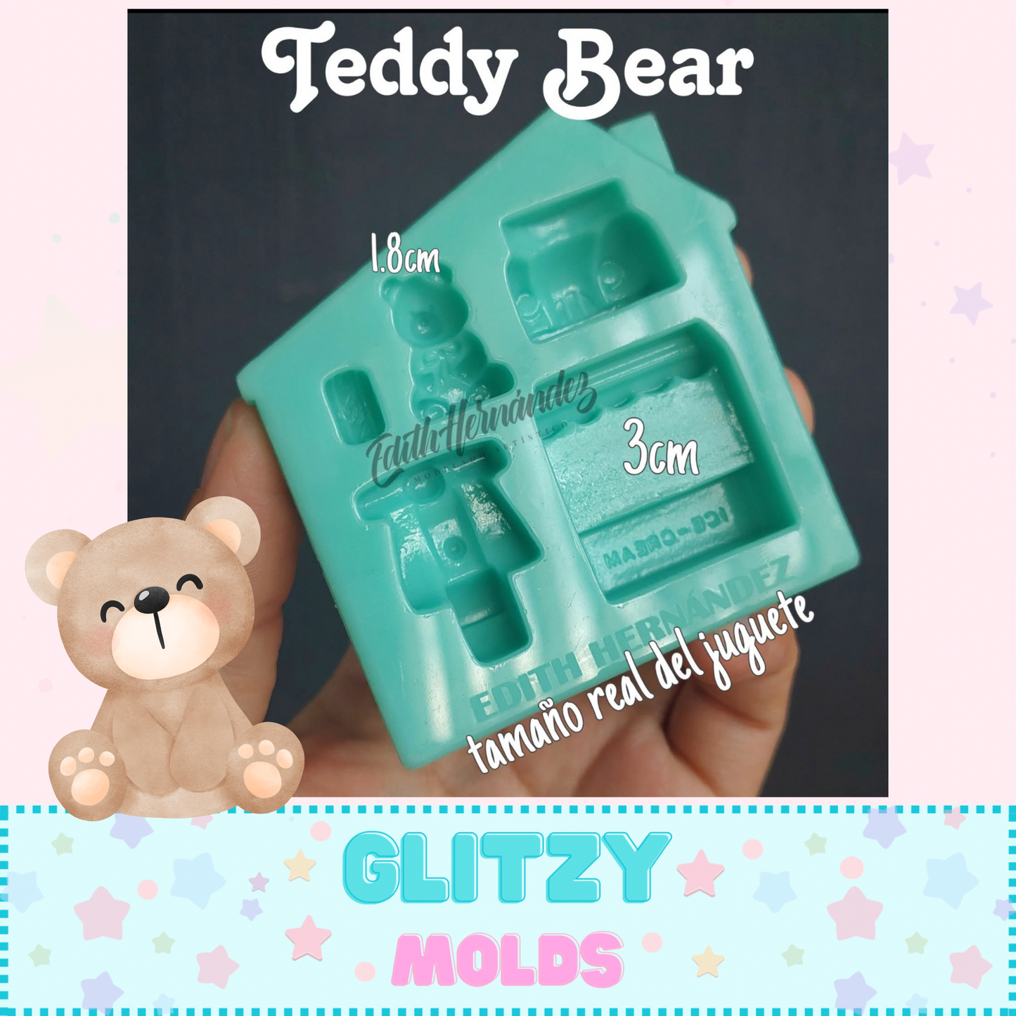 Molde Teddy, Molde de Silicon por Edith Hernandez EH-Teddy