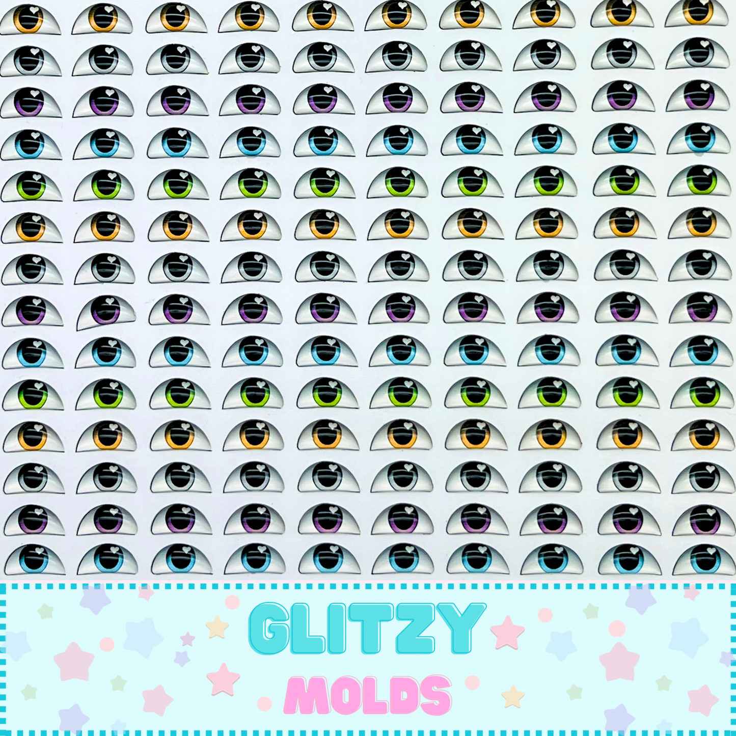 Ojitos 3D Resinados autoadherible, 6mm x 13mm, Arte de Marci ADM-032