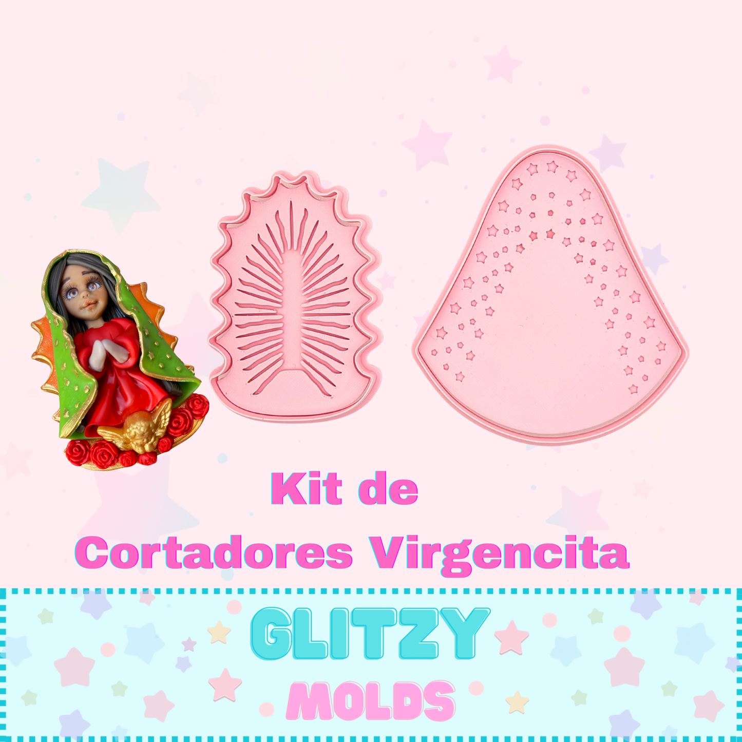 Virgin Mary Complements Kit, Silicone Mold & Cutter Kit GM-Kit Virgencita
