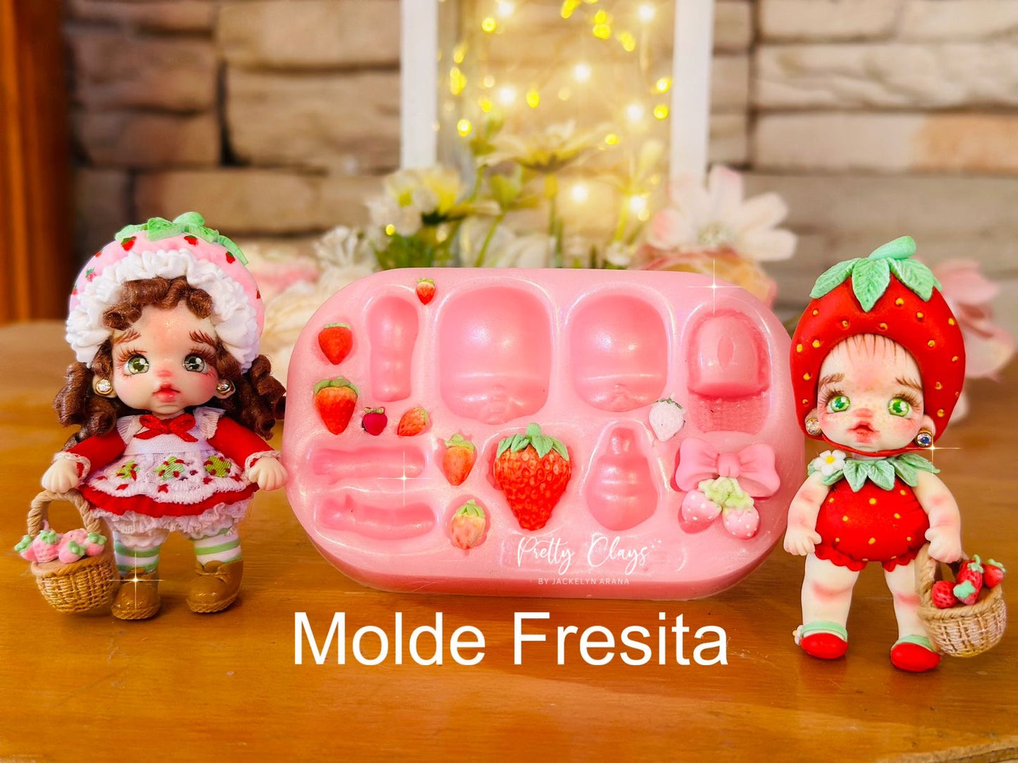 Strawberry Baby Girl, Silicone Mold, Mold for Clays, Pretty Clays Molds