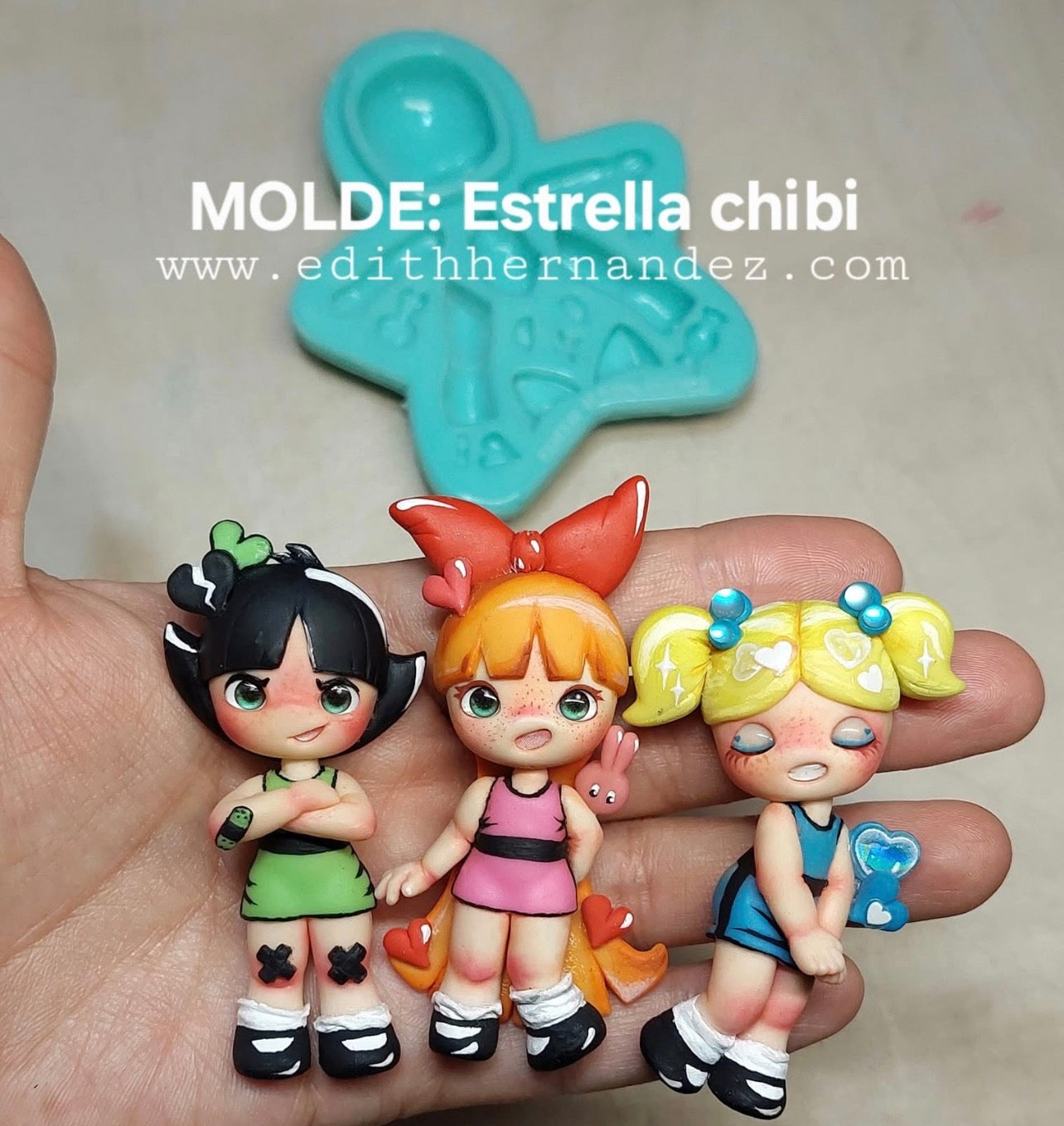 Chibi Star Silicone Mold, Clays Silicone Mold, Edith Hernandez EH-Chibi