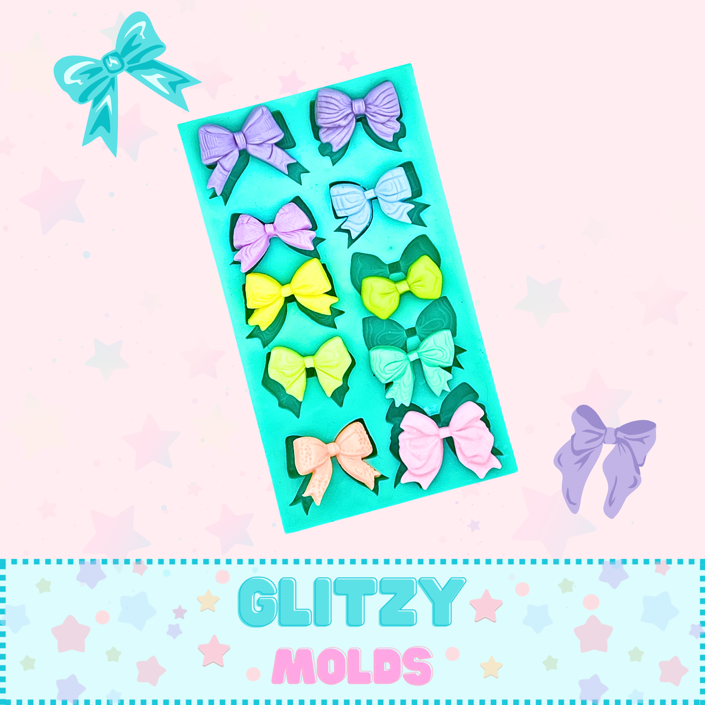 Colección Lazos 3, Molde de Silicon para Porcelana Fría GM-Bows3