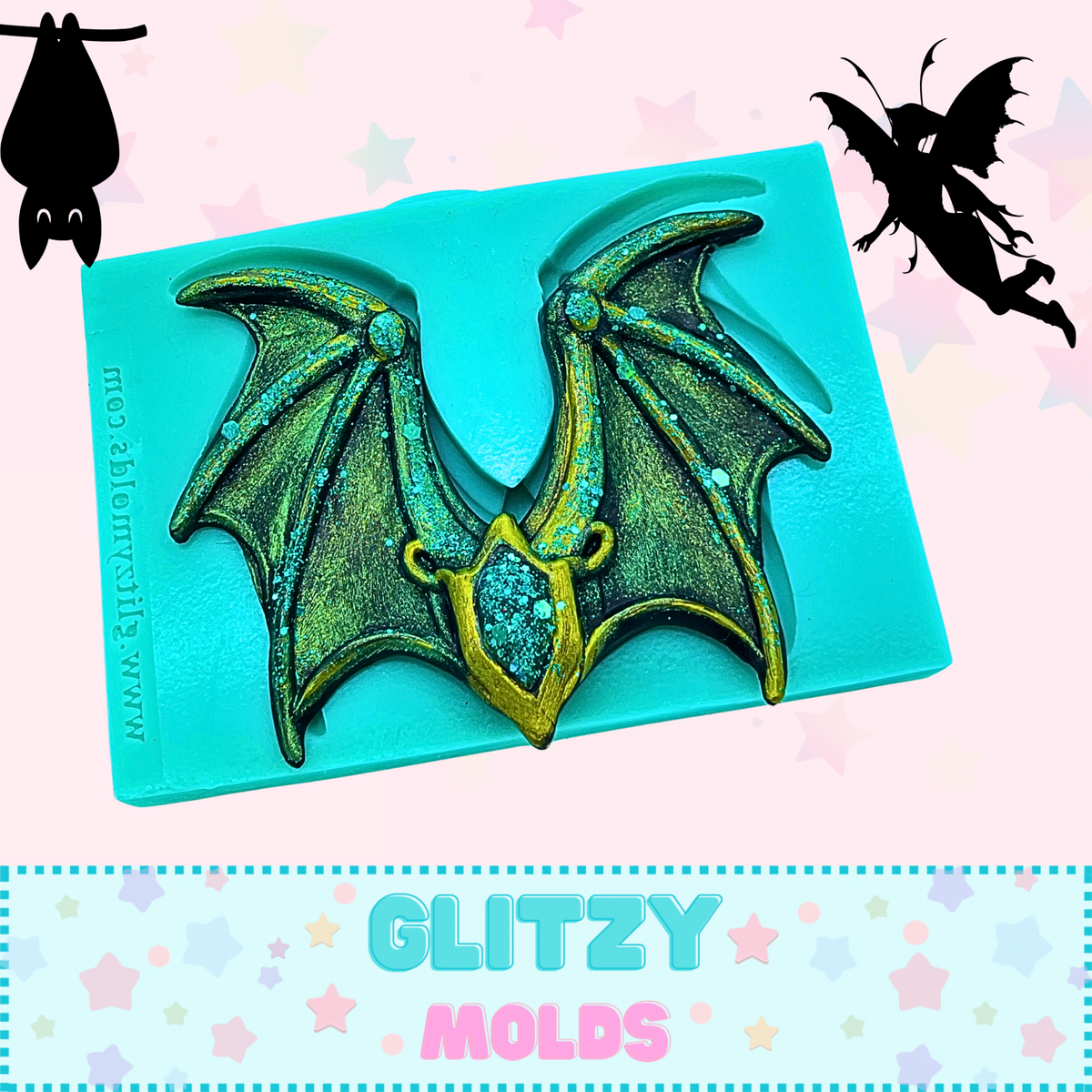 Gothic Jewel Wings, Silicone Mold, Mold for Cold Porcelain GM-Gothic