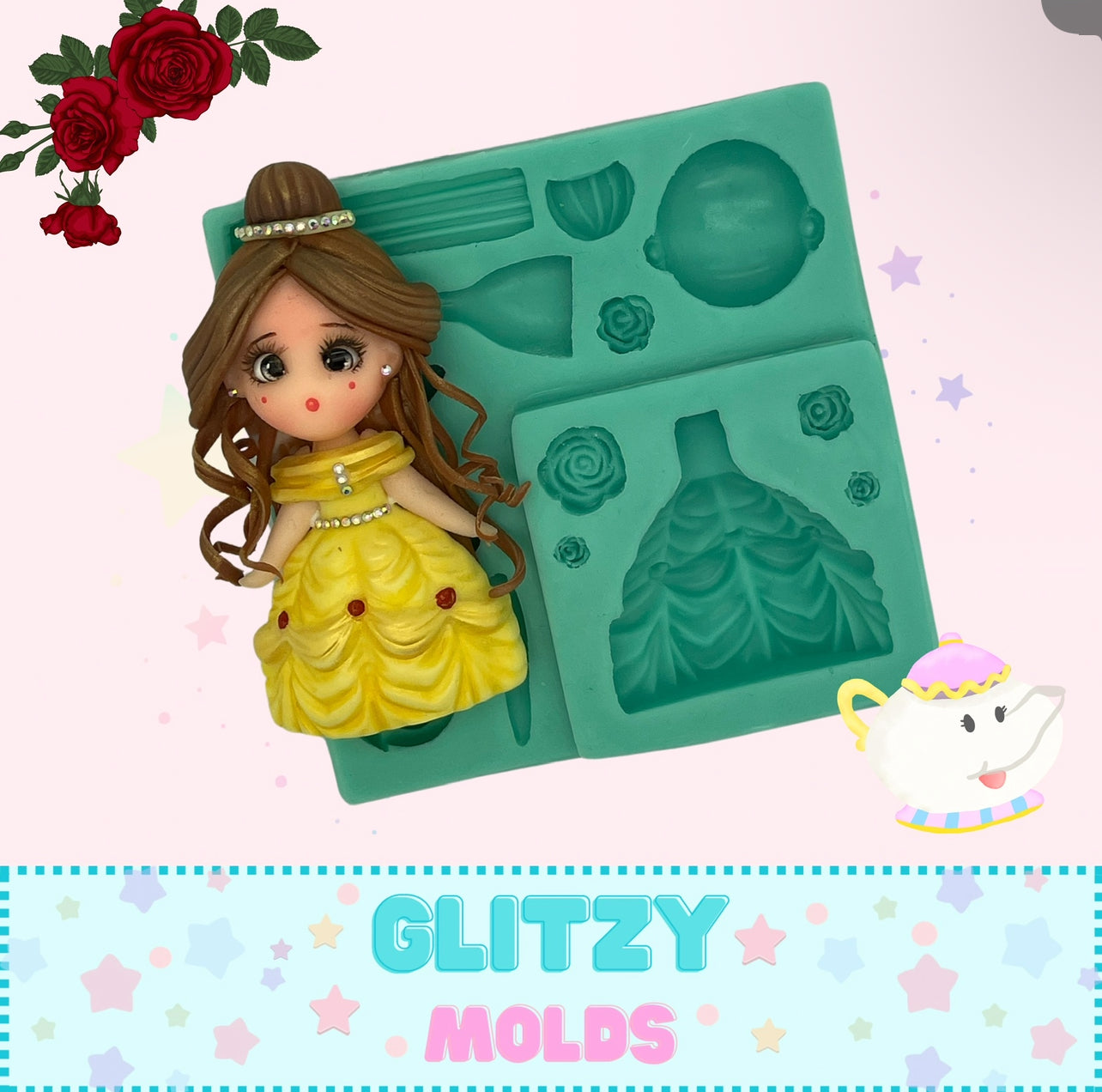 Belle Silicone Mold, Princess Collection, Clays Mold GM-10