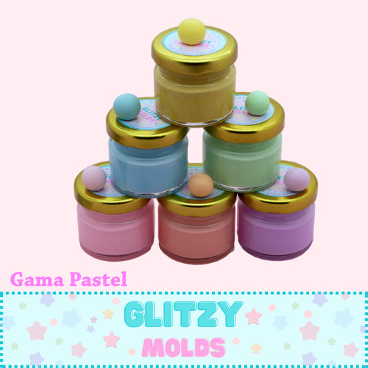 Pastels Color Set, Gel Color Pigments by Glitzy Molds, 6 Colors