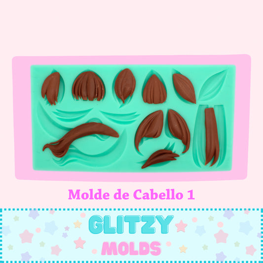 Hair Styles Silicone Mold, Molde de Cabellos GM-3-24-1