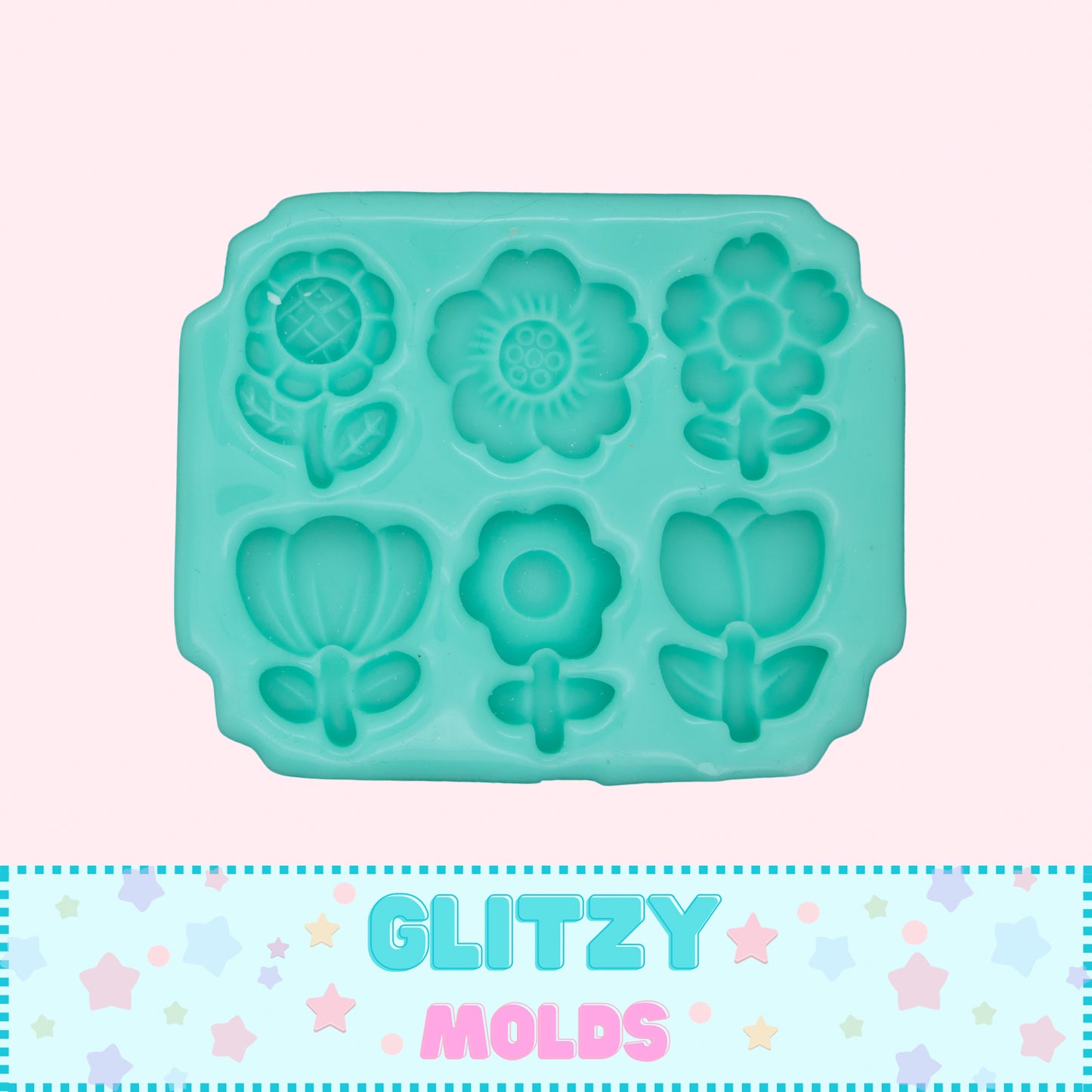 Flowers Silicone Mold, Mini Flower with Stem GM-27-1(153)