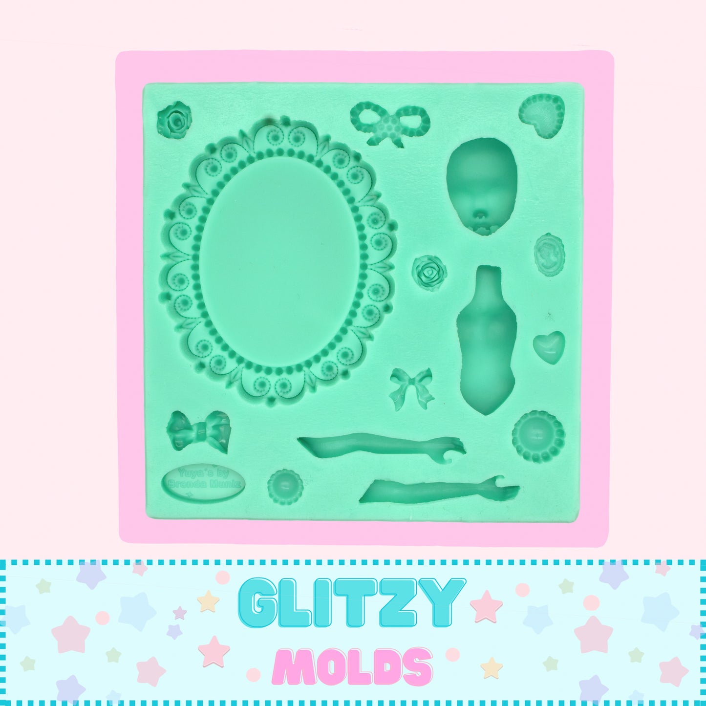 Vintage Mini Torso, Molde de Silicon, Molde de Camafeo por Yuya's de Brenda Muñiz YBM-33