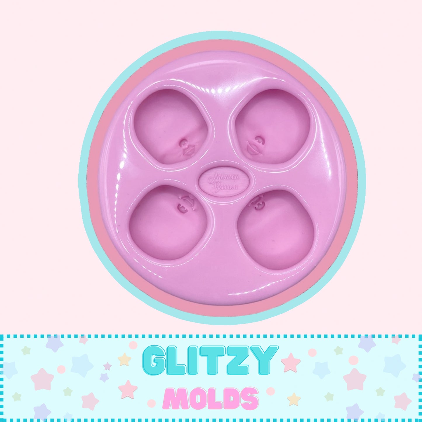 4 Face Mold, Silicone Mold, Molde Caritas, Monica Barron #86