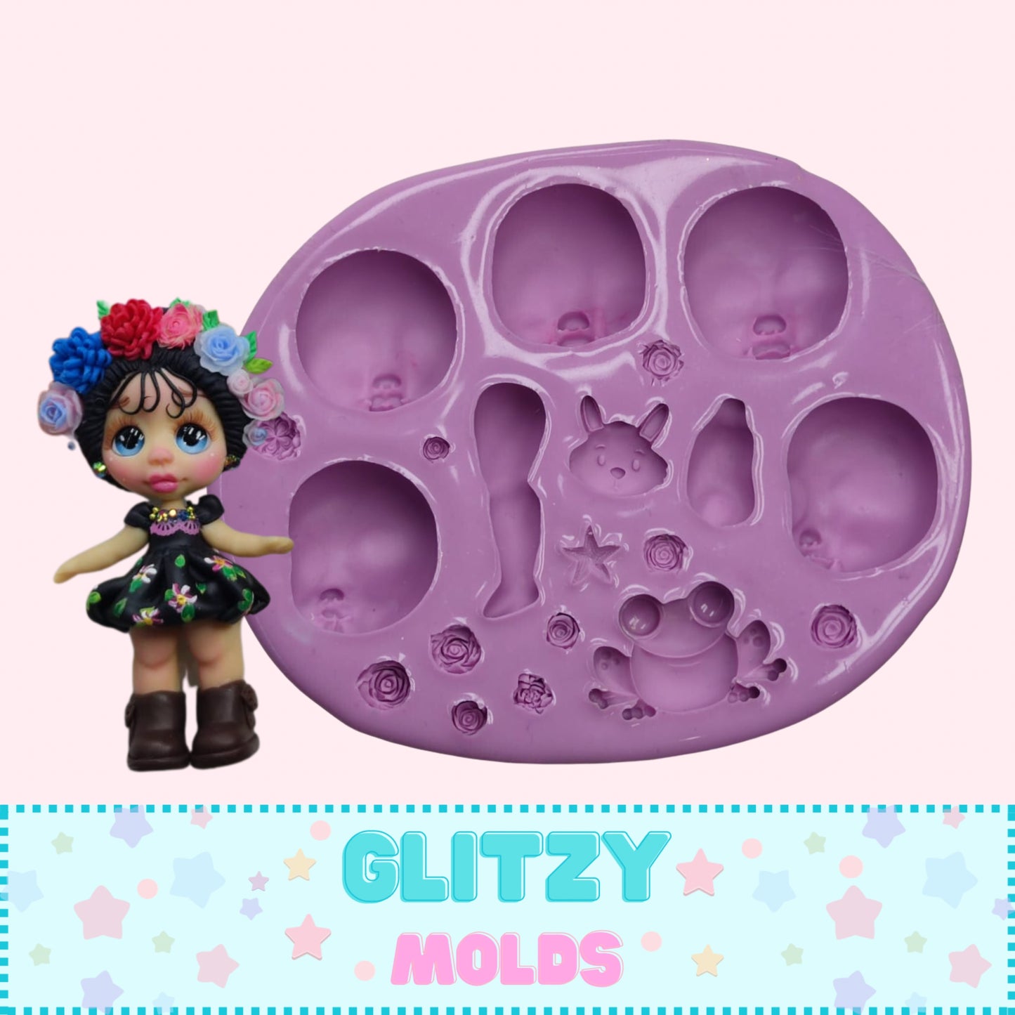 Princess Fantasy Mold, Silicone Mold, Molde Fantasia de Mari Garcia MG-D1