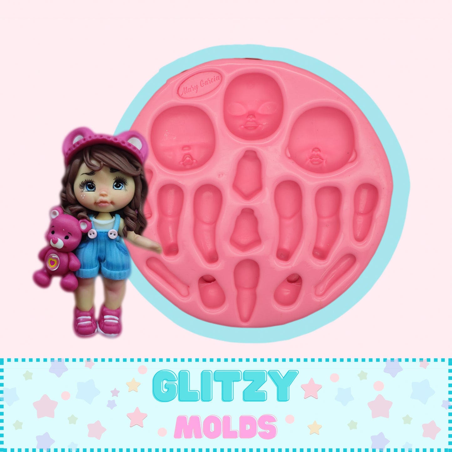 Dolly Doll Mold , Silicone Mold, Molde Muñecas Doll de Mari Garcia MG-137