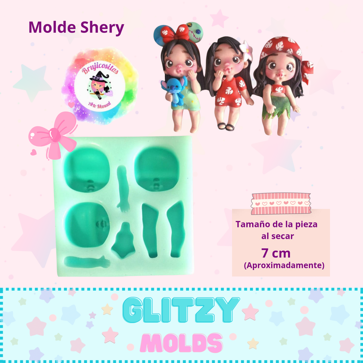 Shery Mold, Doll Silicone Mold, Brujicositas BJC-Shery