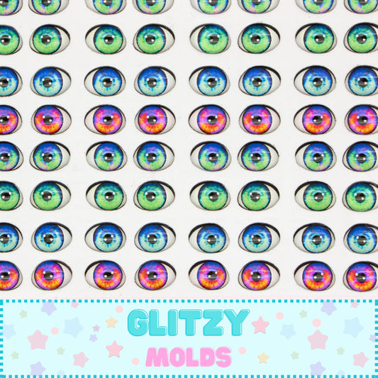 Stickers, 3D Resin Eyes, 5mm by 7mm, Ojos Resinados 3D, Ojitos Auto adheribles  G-114