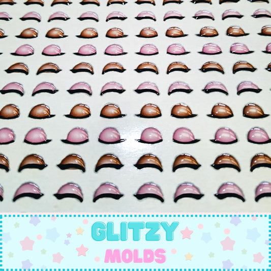 3D Eye Decals, 3D eye Mix Styles and Colors, Eyelids, 11X17 INCHES SHEET