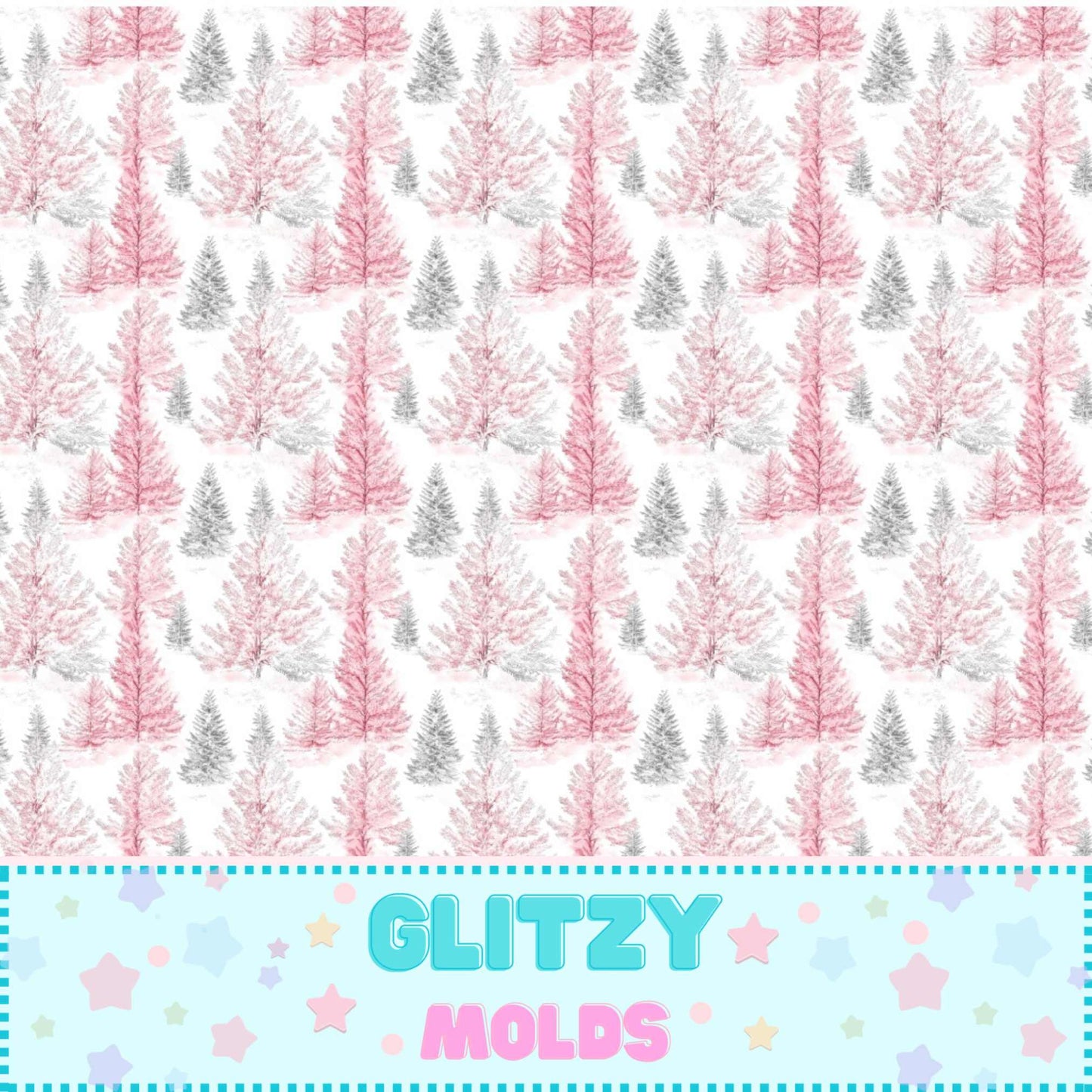Tela estampada con motivos navideños rosas, 8 x 11 pulgadas, PW-1