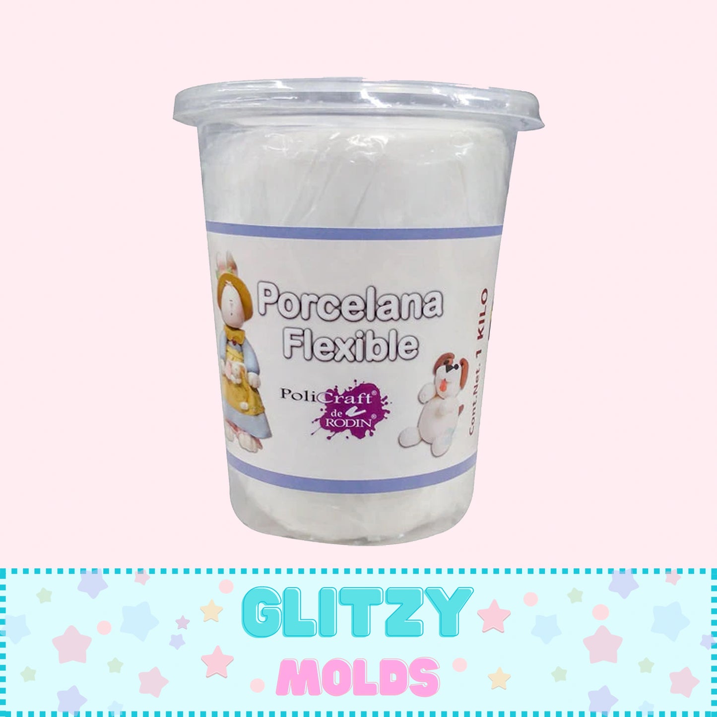 1 Kilogram (2.2lbs) Rodin Flexible Cold Porcelain, Air Dry Clay, Porcelana Fria Rodin, Natural