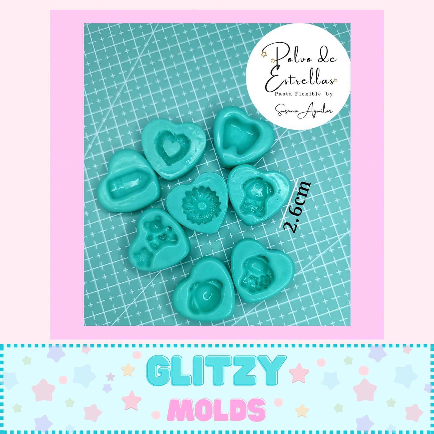 Mini Complements Mold Set, Silicone Molds, Mini Moldecitos de la Colección Polvo de Estrellas PdE-4