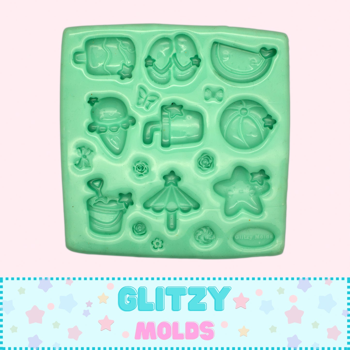 Veranito Cute, Mini Complementos de Verano, Molde de Silicon, Molde Mini Chunches, GM-73