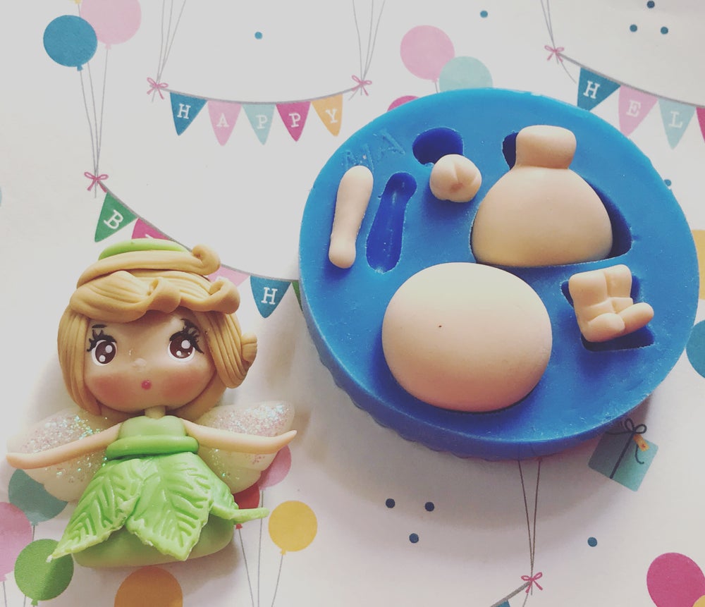 Basic Doll Mold, Silicone Mold for Cold Porcelain, Clay Appliques, Molde Porcelana Fria GM-7