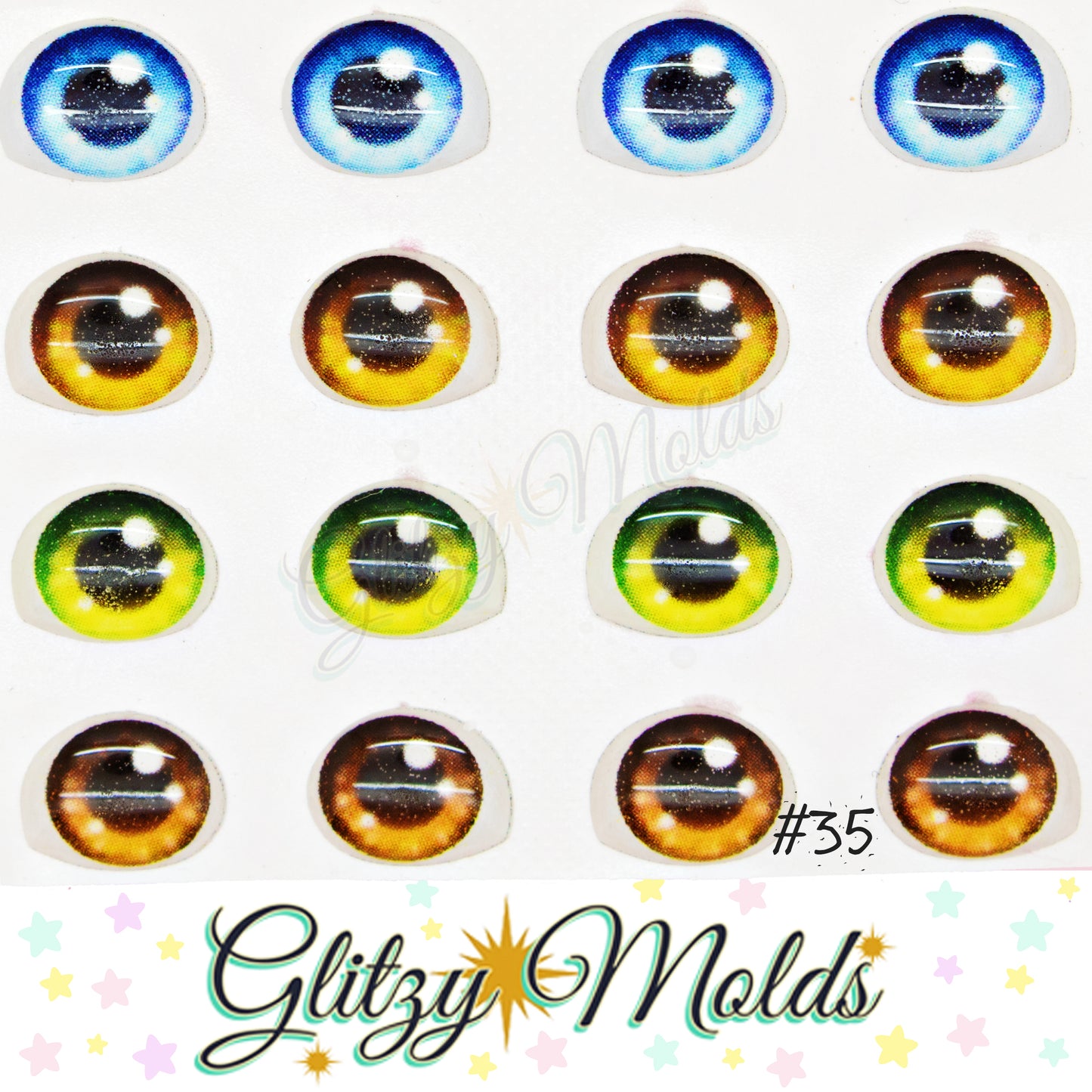 3D Eye Stickers, 3D Resin Eyes, Ojos Resinados, 5mm & 7mm, Ojitos Auto adheribles GM-35