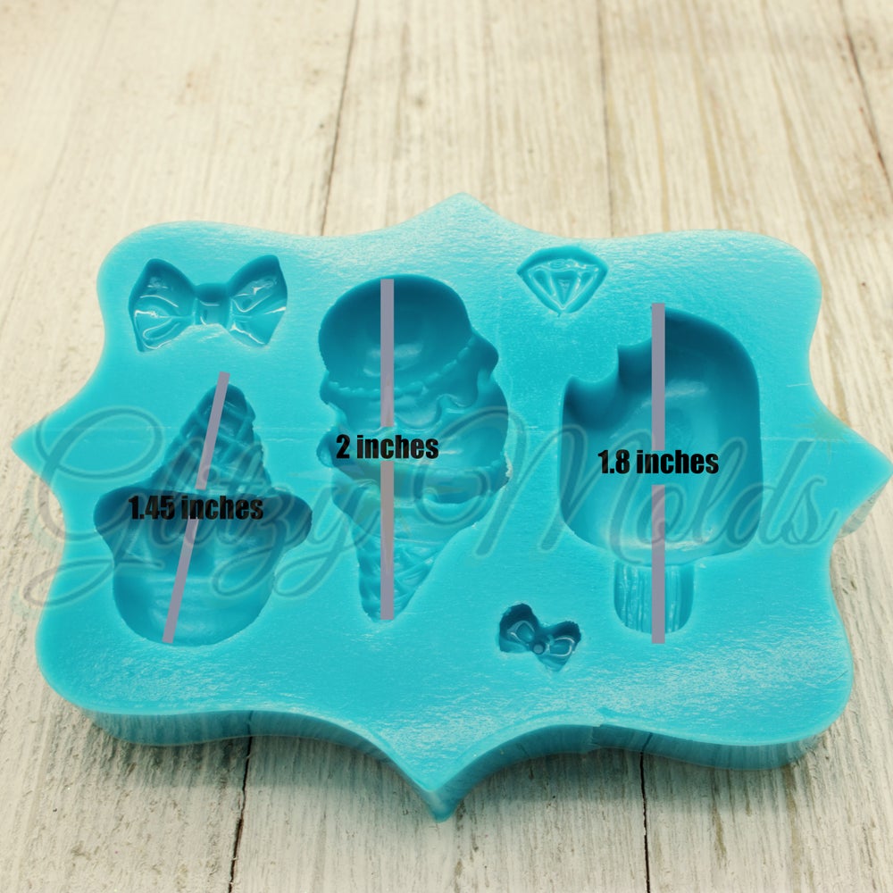 Molde Heladitos, Molde de Silicon, Molde de Apliques, Molde para Porcelana Fria GM-301