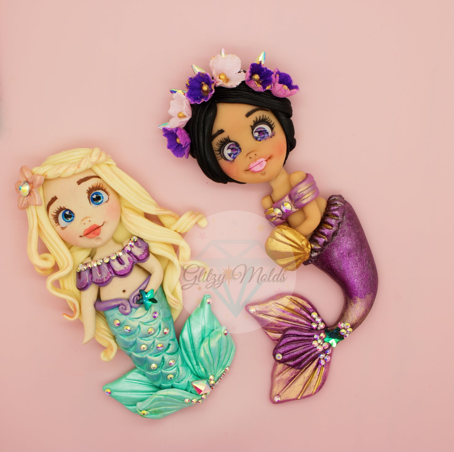 Deluxe Mermaid Collection, Mermaid Silicone Mold, Collecion Sirenas Deluxe, Molde Porcelana Fria GM-128