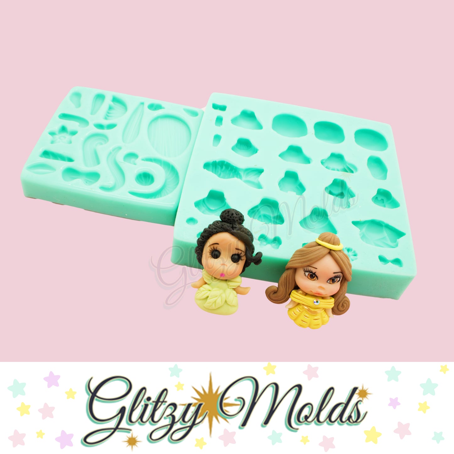 Mini Princess Silicone Mold, Molde de Mini Princesas, Silicone Mold, Molde de Silicone GM-100-158