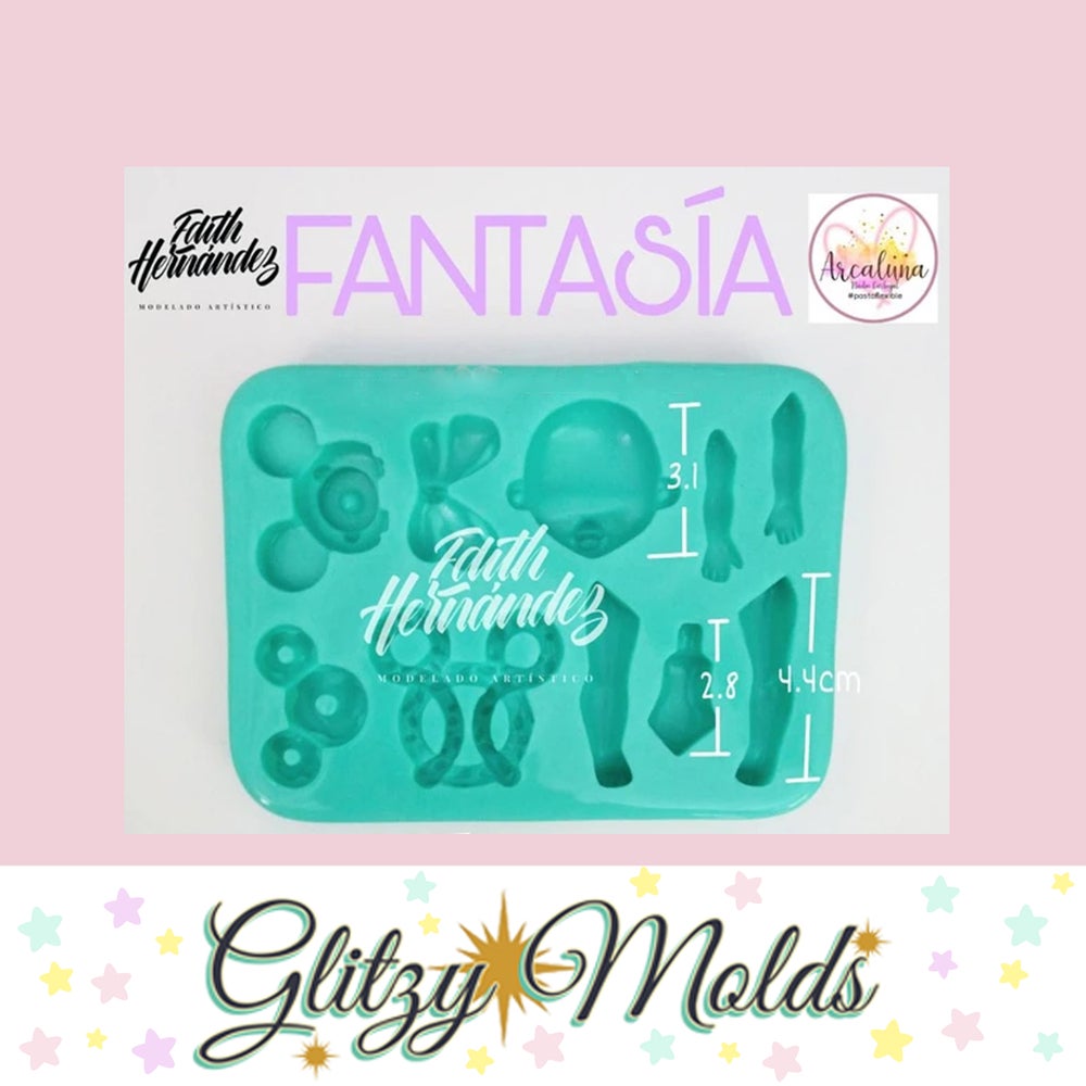 Fantasy Mold, Molde Fantasia de Arcaluna, Doll Applique Silicone Mold