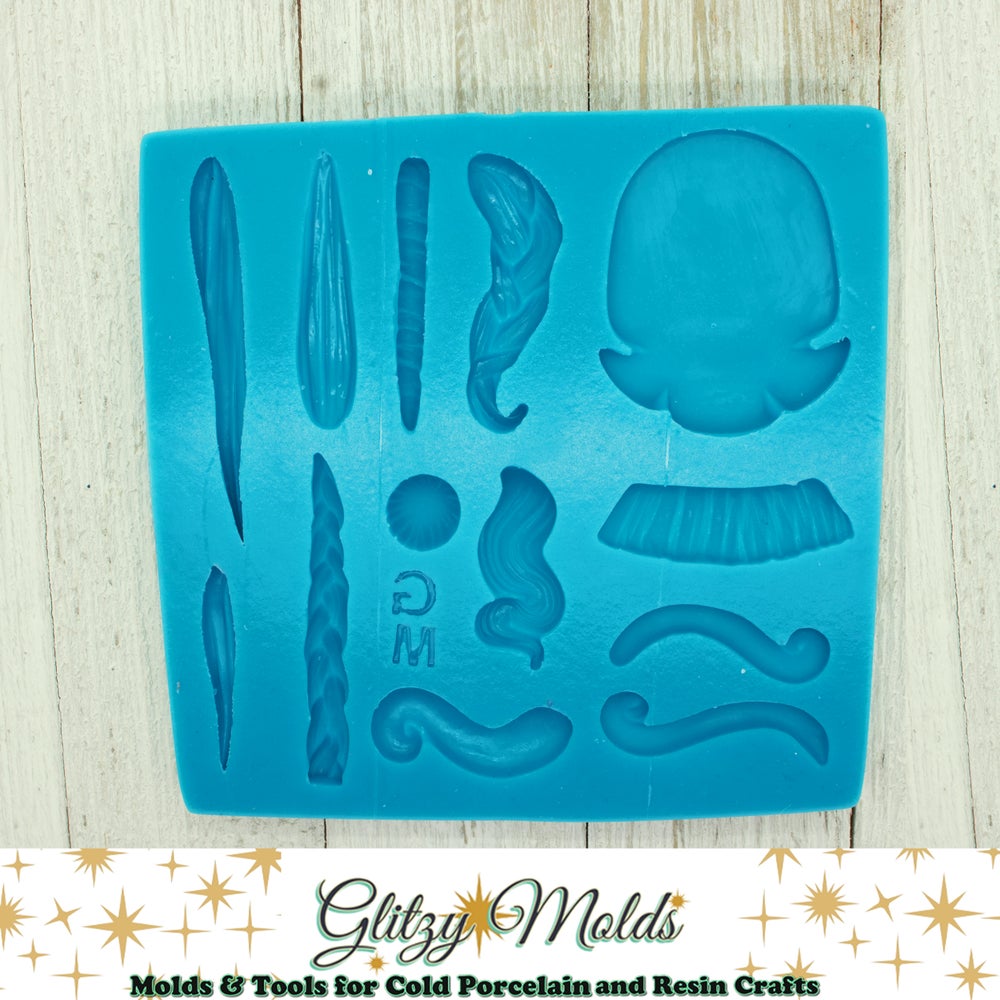 Doll Hair Silicone Mold, Cold Porcelain Mold GM-36