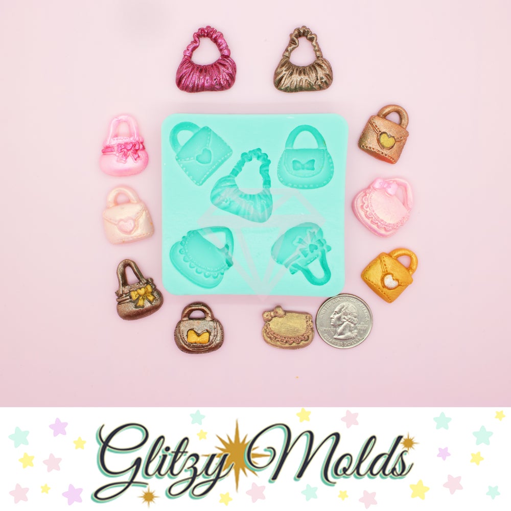 Mini Purse Silicone Mold, Molde de Mini Bolsos, Applique Doll Accessories GM-107